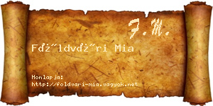 Földvári Mia névjegykártya